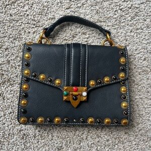 Izzy K Faux Leather Studded Satchel